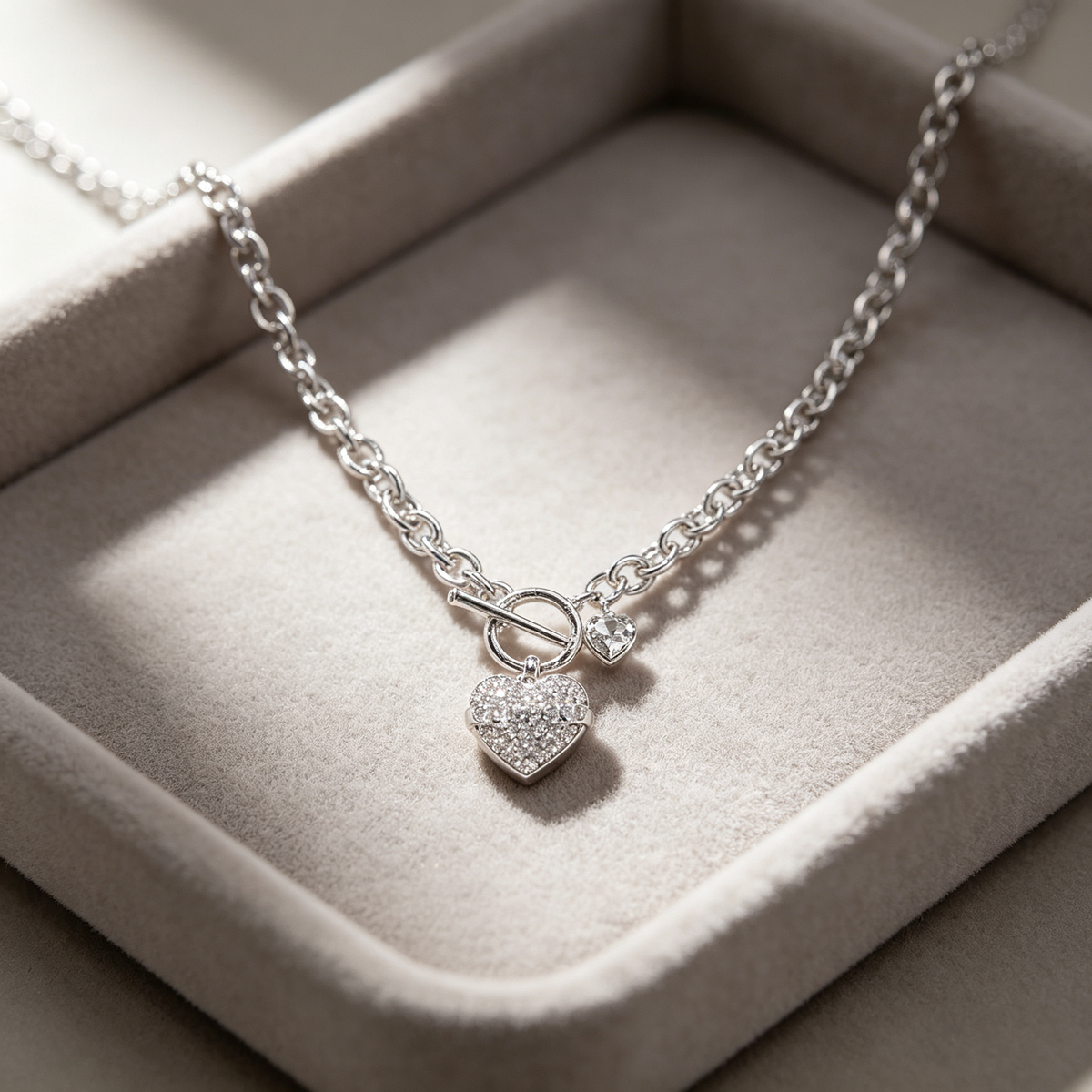 Silver Heart Pendant Necklace