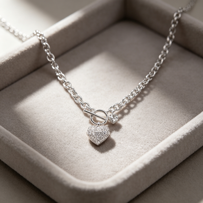 Silver Heart Pendant Necklace