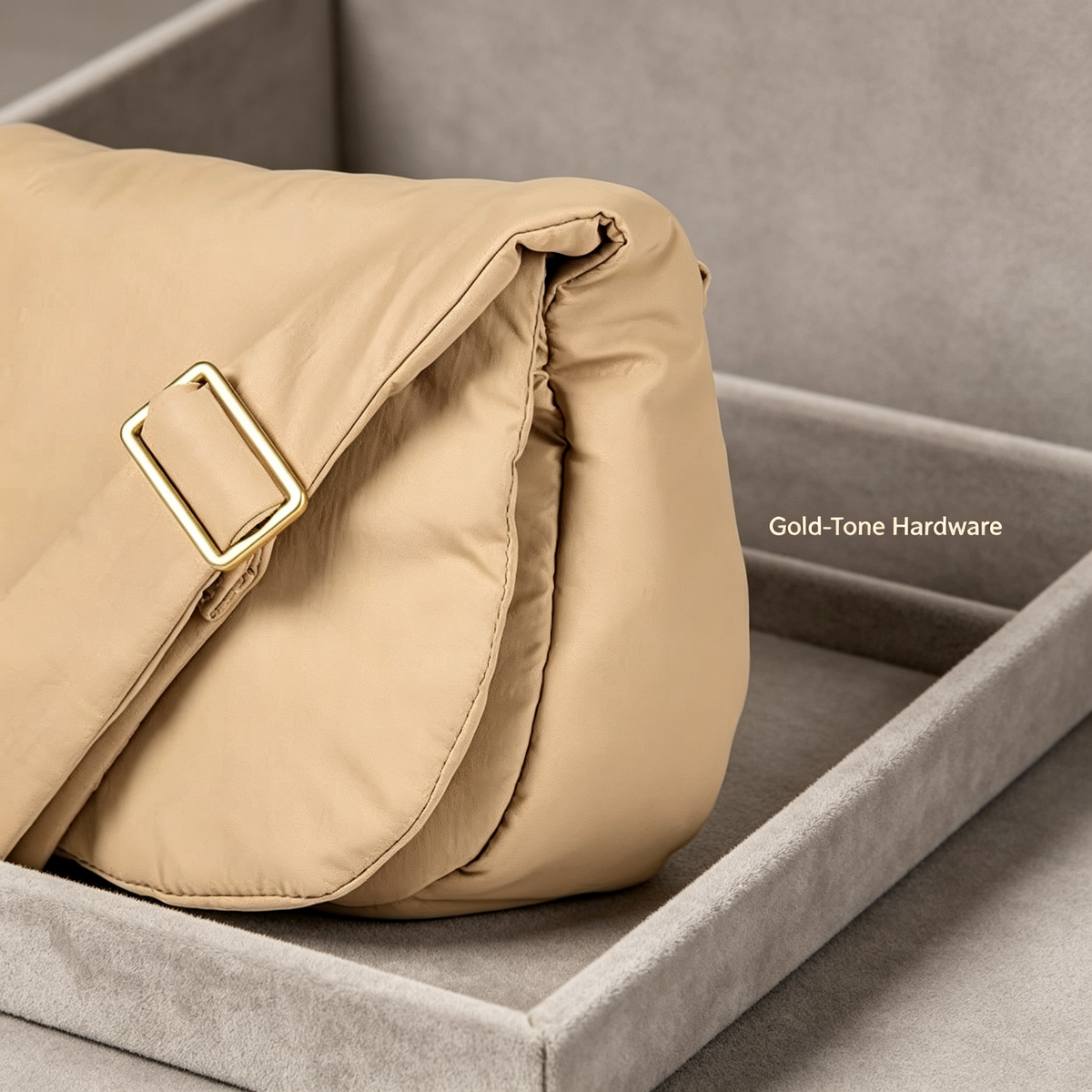 Soft Beige Messenger Bag