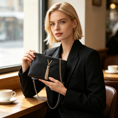 Black Tassel Crossbody Bag
