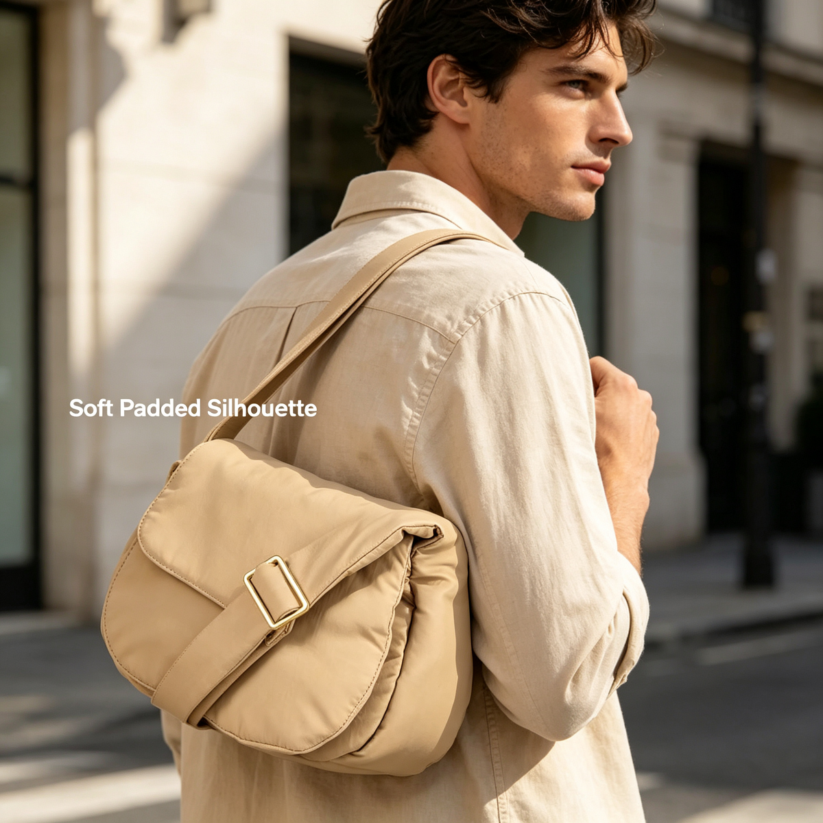 Soft Beige Messenger Bag