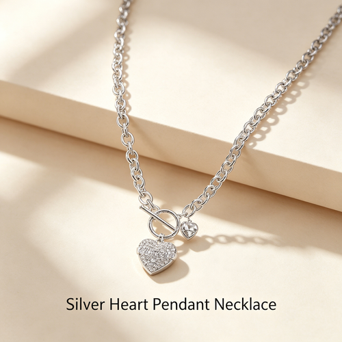 Silver Heart Pendant Necklace