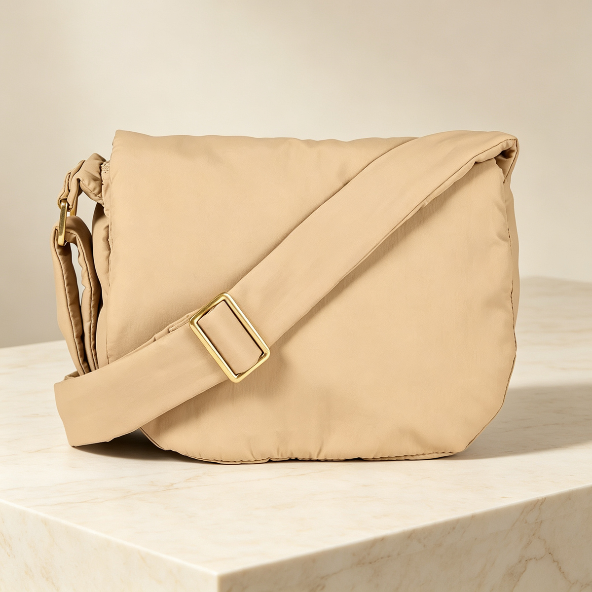 Soft Beige Messenger Bag